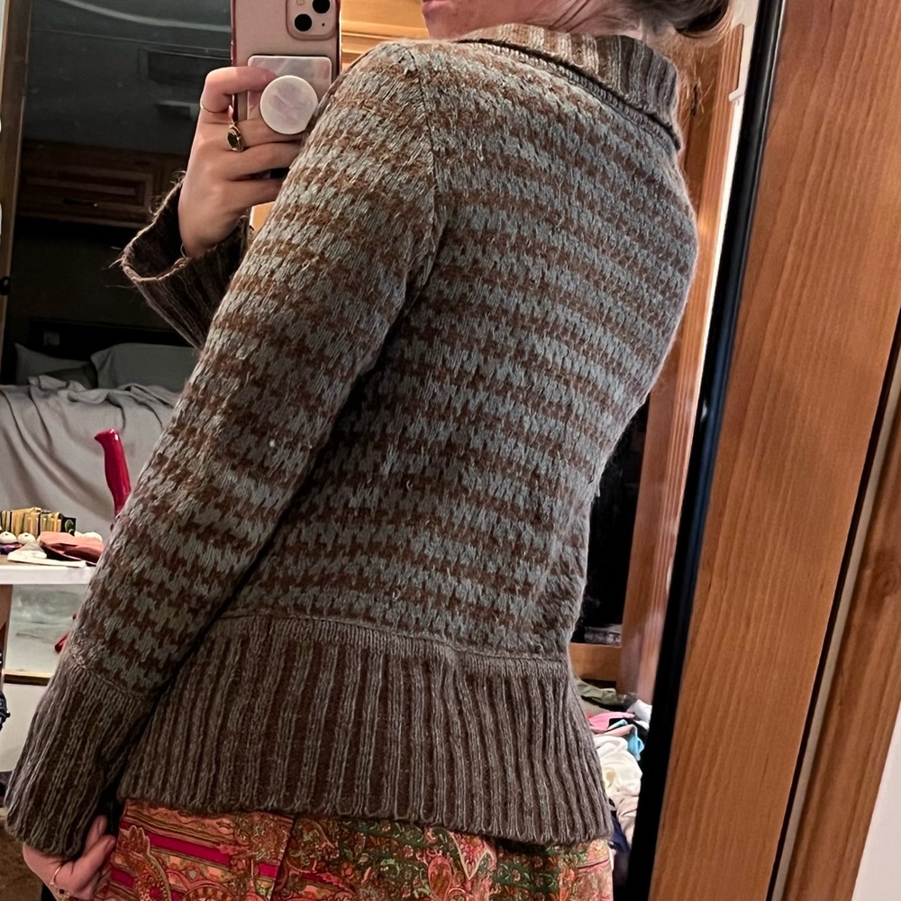 Wool blend cardigan sweater